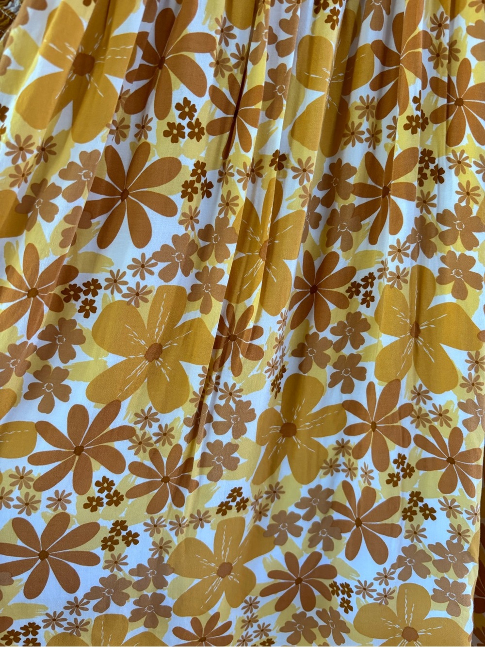SABO Yellow Birdie Dress Retro Floral Mini Dress Size M - Picture 4 of 8